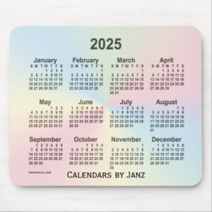 2025 Rainbow Cloud Calendar by Janz Mouse Pad