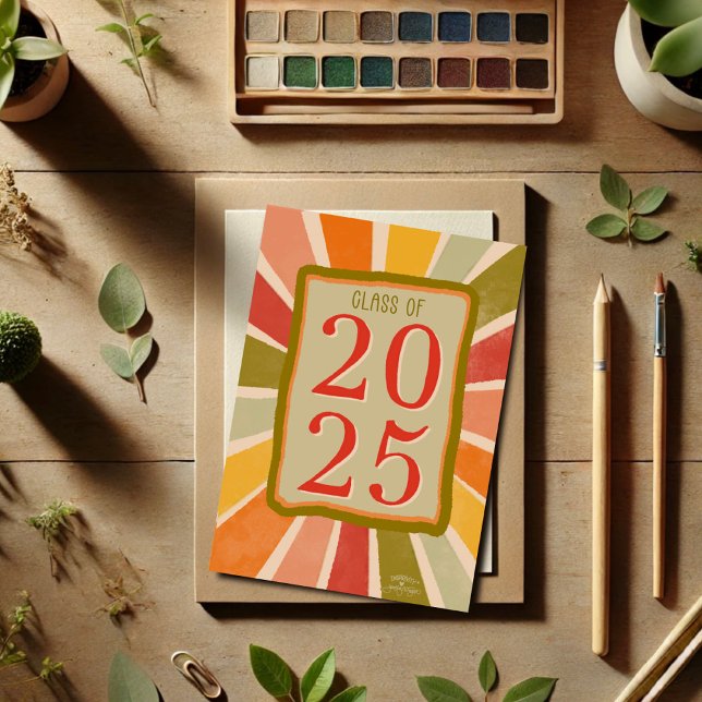 2025 Retro Stylish Fun Modern Grad Card (Creator Uploaded)