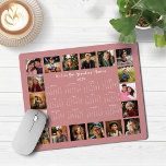 2025 Rose Pink Multiple Photo Collage Calendar Mouse Pad<br><div class="desc">🌟2025 Rose Pink Multiple Photo Collage Calendar Mouse Pad featuring a simple, minimalist year-at-a-glance calendar and 18 of your favorite photos. All the colors are all customizable. Makes a great gift for grandparents, parents, aunts, uncles, godparents, and more! Please contact us at cedarandstring@gmail.com if you need assistance with the design...</div>