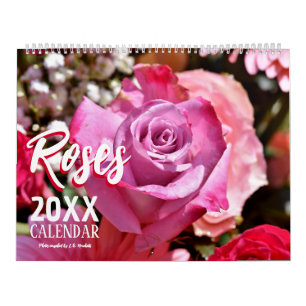 2025 Roses Calendar Wall Floral Flowers