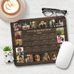 2025 Rustic Wood Multiple Photo Collage Calendar Mouse Pad<br><div class="desc">🌟2025 Rustic Wood Multiple Photo Collage Calendar Mouse Pad featuring a simple, minimalist year-at-a-glance calendar and 18 of your favorite photos. All the colors are all customizable. Makes a great gift for grandparents, parents, aunts, uncles, godparents, and more! Please contact us at cedarandstring@gmail.com if you need assistance with the design...</div>