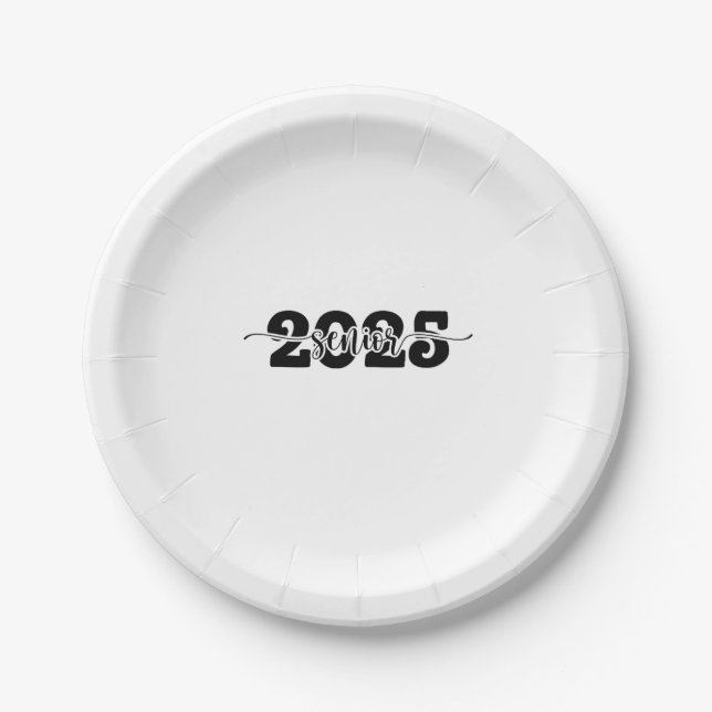  2025 Senior Graduation Class of 2025 School  Paper Plates (Front)