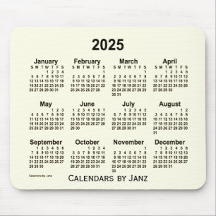 2025 Sepia Smoke Calendar by Janz Mouse Pad