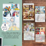 2025 Simple Custom Photo Collage 4 Per Month Calendar<br><div class="desc">Create your own custom personalized photo collage calendar with 4 pictures per month utilizing this simple, easy-to-upload photo collage template including a full-bleed photo behind the calendar grid page and 6 pictures on the front and 5 pictures on the back. Ideal to feature favorite family, kids and pet pictures or...</div>