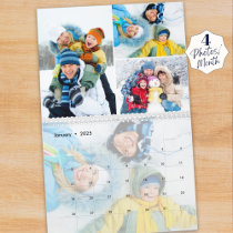 2025 Simple Custom Photo Collage 4 Per Month Calendar