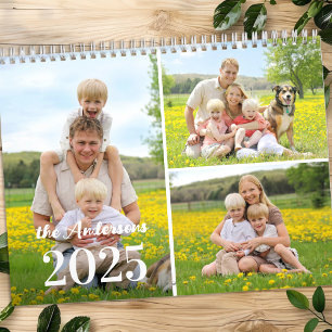 2025 Simple Personalized Photo Collage Monthly  Calendar