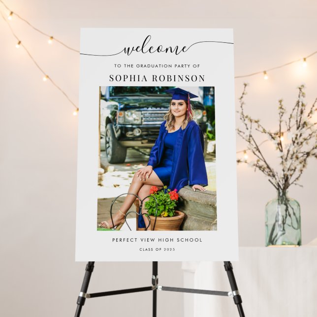 2025 Simple Photo Graduation Party Welcome Foam Board (In Situ (Stand))