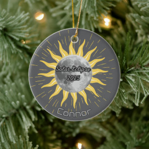 2025 Solar Eclipse Celebration Party Ceramic Ornament