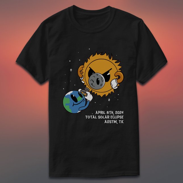 2025 Solar Eclipse Photobomb Personalized T-Shirt (All text is editable, add your city and state, or change as required)