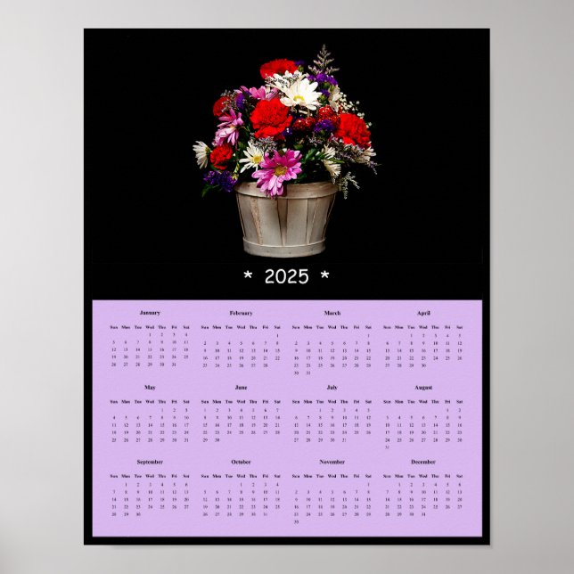 2025 Spring Flowers Wall Calendar Poster (Front)