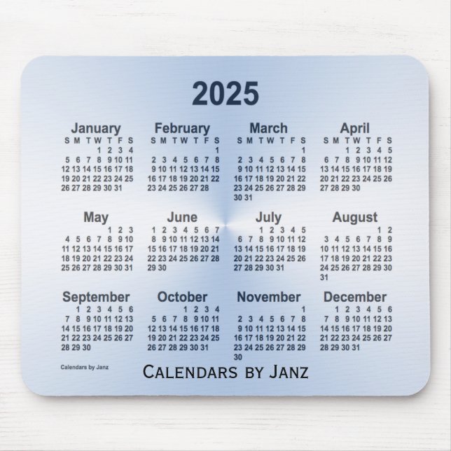 2025 Steel Blue Calendar by Janz Mouse Pad (Front)