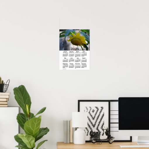 2025 Sunflower Calendar by Janz Poster Zazzle