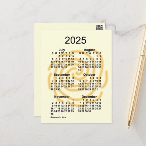 2025 Sunny Days 6 Month Mini Calendar by Janz Postcard