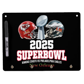 2025 Super Bowl Showdown Dry Erase Board With Keychain Holder