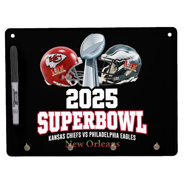 2025 Super Bowl Showdown  Dry Erase Board With Keychain Holder (Front)