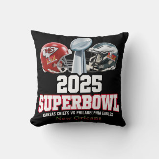2025 Super Bowl Showdown Throw Pillow