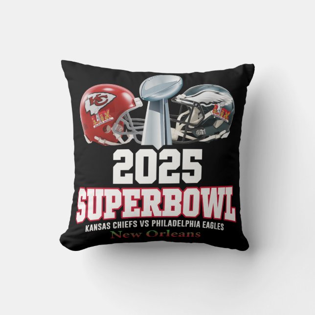 2025 Super Bowl Showdown  Throw Pillow (Front)
