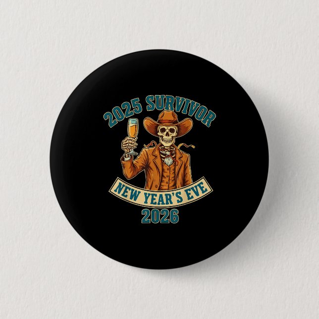 2025 Survivor New Year's Eve 2026  Button (Front)
