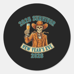 2025 Survivor New Year's Eve 2026 Classic Round Sticker