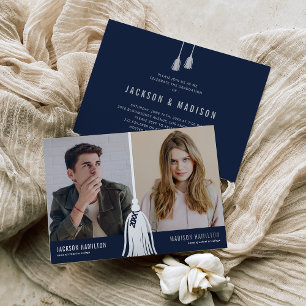 2025 Tassel Joint Photo Graduation Party Foil Invitation