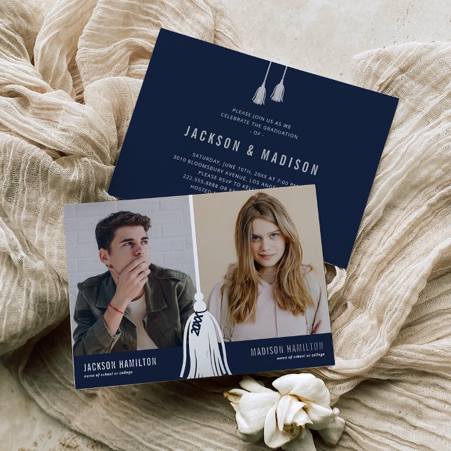 2025 Tassel Joint Photo Graduation Party Foil Invitation (Creator Uploaded)