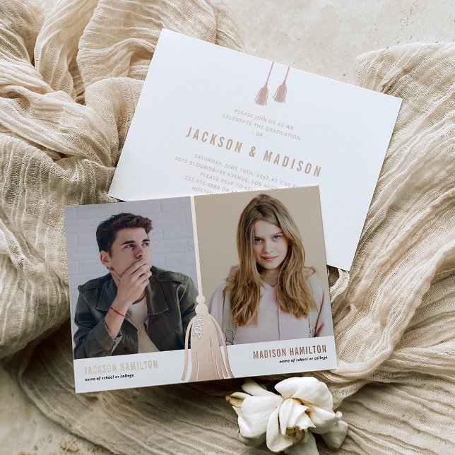 2025 Tassel Joint Photo Graduation Party Foil Invitation (Creator Uploaded)