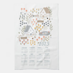 2025 Tea Towel Calendar Country Wildflower Garden