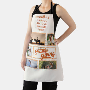 2025 Thanksgiving Photo Collage Family Matching Apron