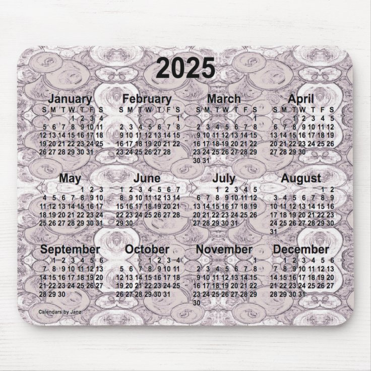 2025 Tiny Bubbles Calendar by Janz Mouse Pad Zazzle