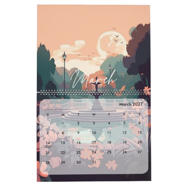 2025 Tranquil Scenes Calendar (Mar 2027)