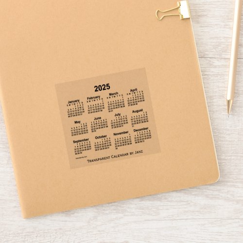2025 Transparent Calendar by Janz Sticker