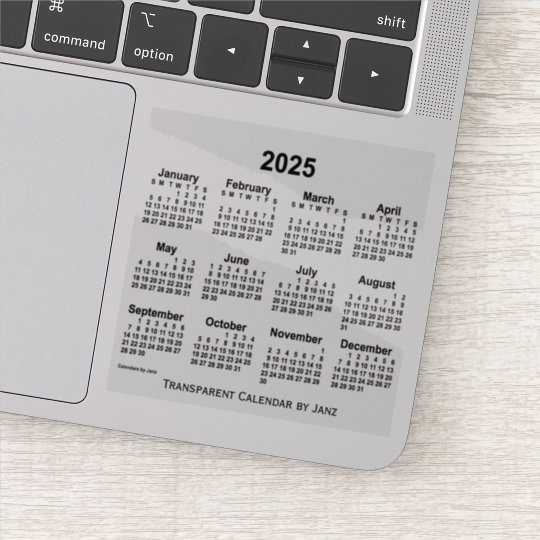 2025 Transparent Calendar by Janz Sticker