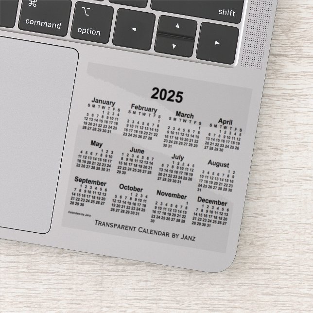 2025 Transparent Calendar by Janz Sticker (Detail)