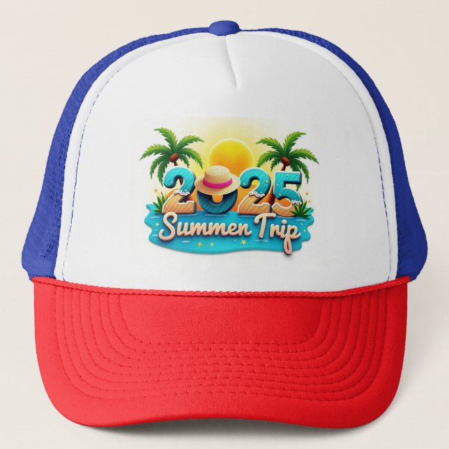 2025 Trip Vibes 🧢 Bright Summer Style Hat (Front)