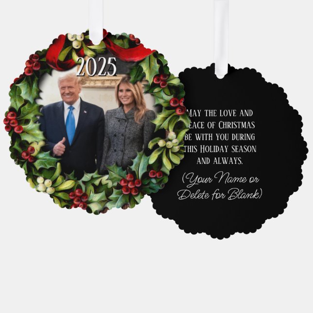 2025 Trump Christmas Card Photo Holiday Greeting (Front/Back)