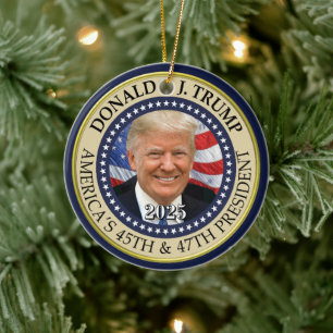 2025 Trump Ornament President Donald Trump Photo