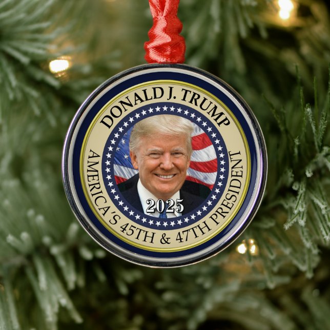 2025 Trump Ornament President Donald Trump Photo (Tree)