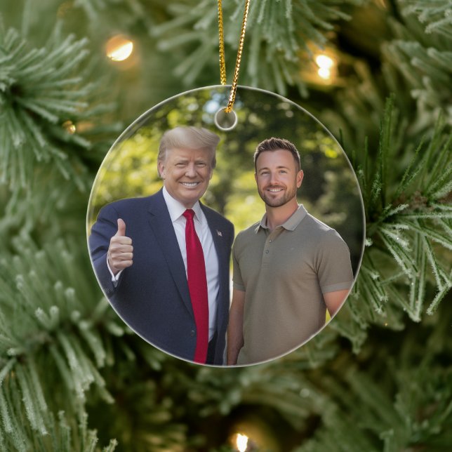 2025 Trump Ornaments Your Photo with President (Tree)