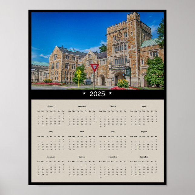 2025 Vassar College Main Entrance Wall Calendar Poster (Front)