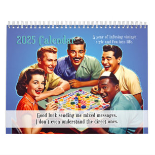 2025 Wall Calendar - Vintage Style Fun