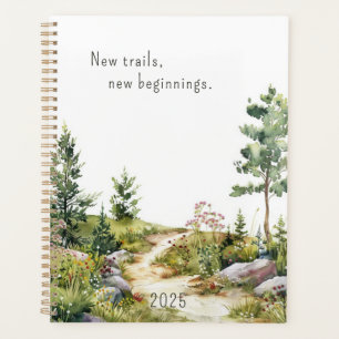 2025 Watercolor Mountain Trail Spiral Planner