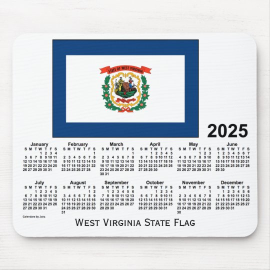 2025 West Virginia State Flag Calendar by Janz Mouse Pad