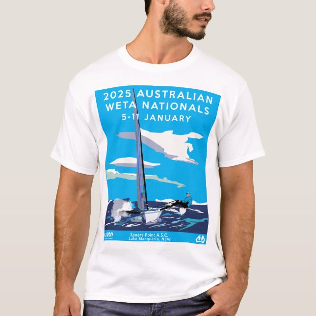 2025 Weta Nationals T-Shirt - White/Blue (Front)