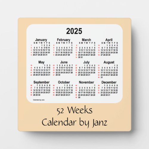 2025 Wheat 52 Weeks Calendar by Janz Plaque