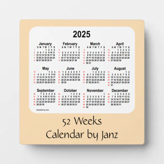 2025 Wheat 52 Weeks Calendar by Janz Plaque | Zazzle