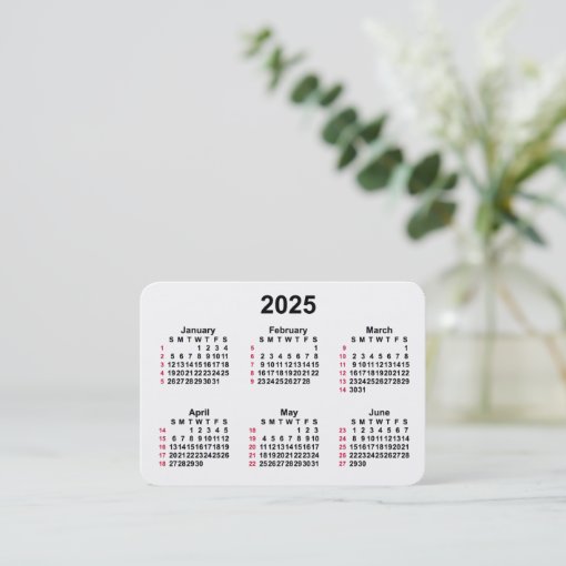 2025 White 52 Week ISO Calendar by Janz Business Card Zazzle