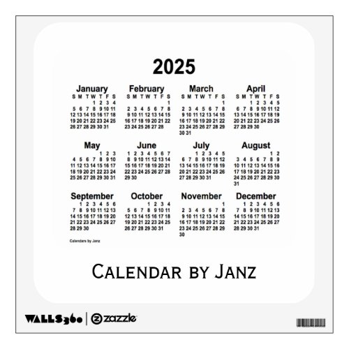 2025 White Calendar by Janz Wall Decal