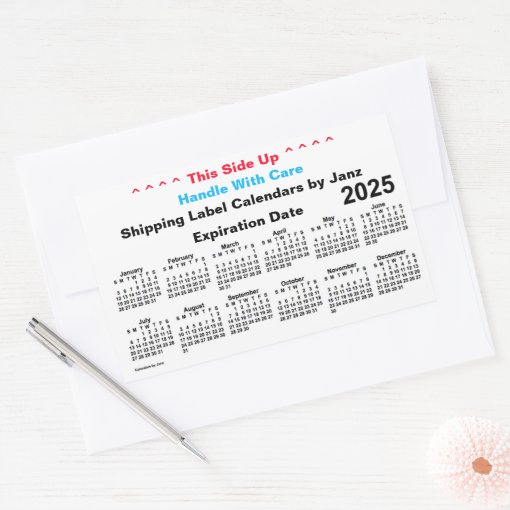 2025 White Shipping Calendar by Janz Rectangular Sticker Zazzle