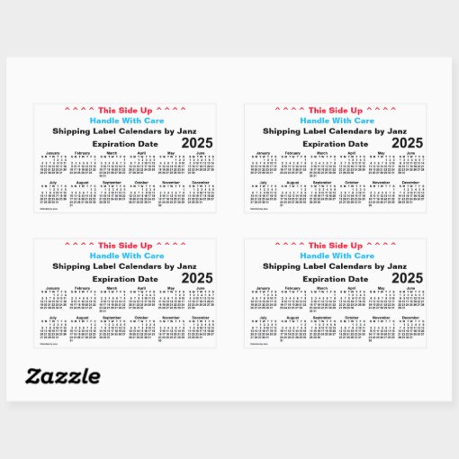 2025 White Shipping Calendar by Janz Rectangular Sticker Zazzle