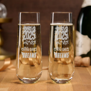 2025 With New Dreams Stemless Champagne Flute